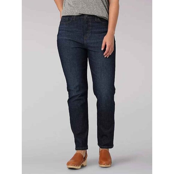 Lee LEGENDARY High Rise  MOM Jeans Size 12 Dark Denim Stretch - Picture 1 of 9